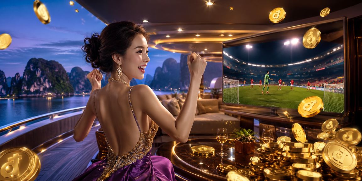 Người dùng đặt cược trực tuyến với khung cảnh vịnh Hạ Long tráng lệ phía sau