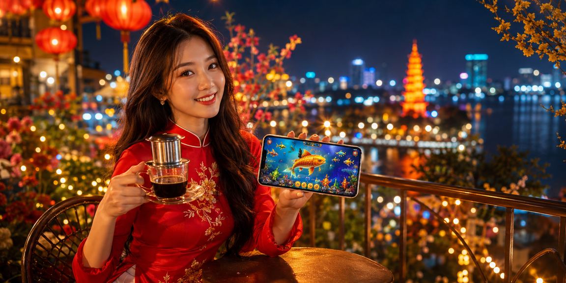 Người chơi bắn cá tại Hà Nội thư giãn với cà phê trong lúc chờ kết quả trò chơi