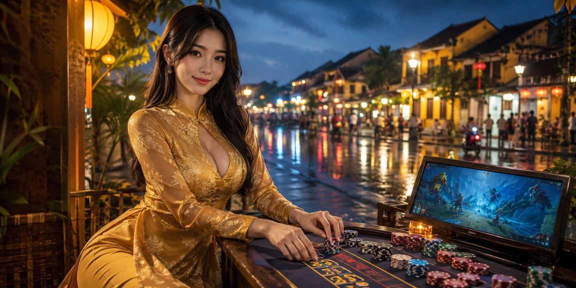 Người chơi esports tại Hội An mặc áo dài tham gia đặt cược trực tuyến